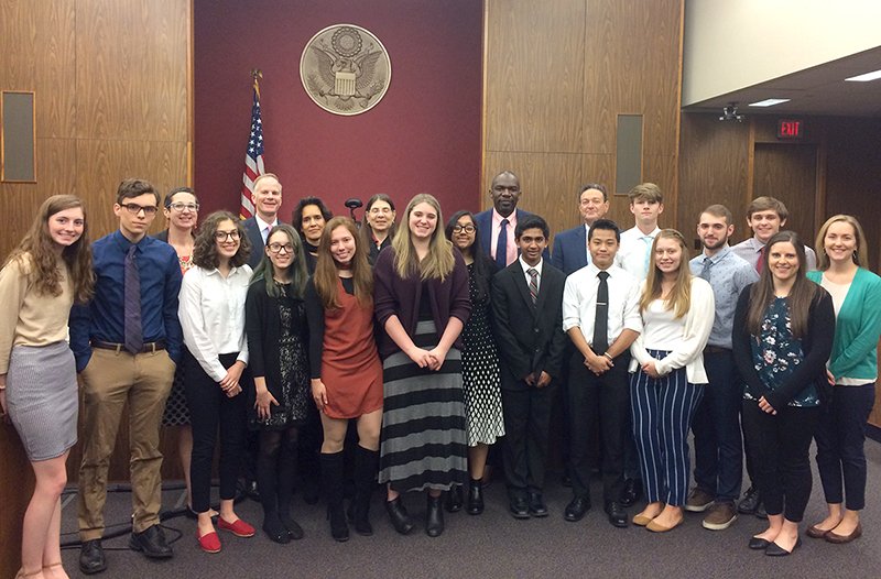 SASD_SAHS's tweet image. SAHS students traveled to the federal courthouse in Philadelphia for Law Day where they met and learned from federal judges and attorneys @path360 #SASDPride