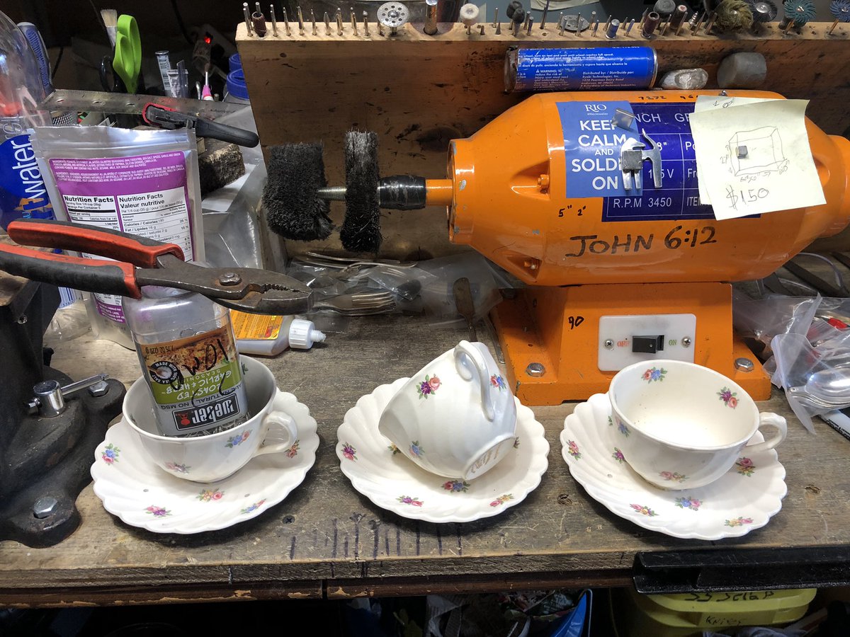 FlatcreationSS's tweet photo. Hereโs whatโs on my bench today. One is a special order and the other two are learning in progress lol. #FlatwareCreationSS https://t.co/wtJLtz7khT