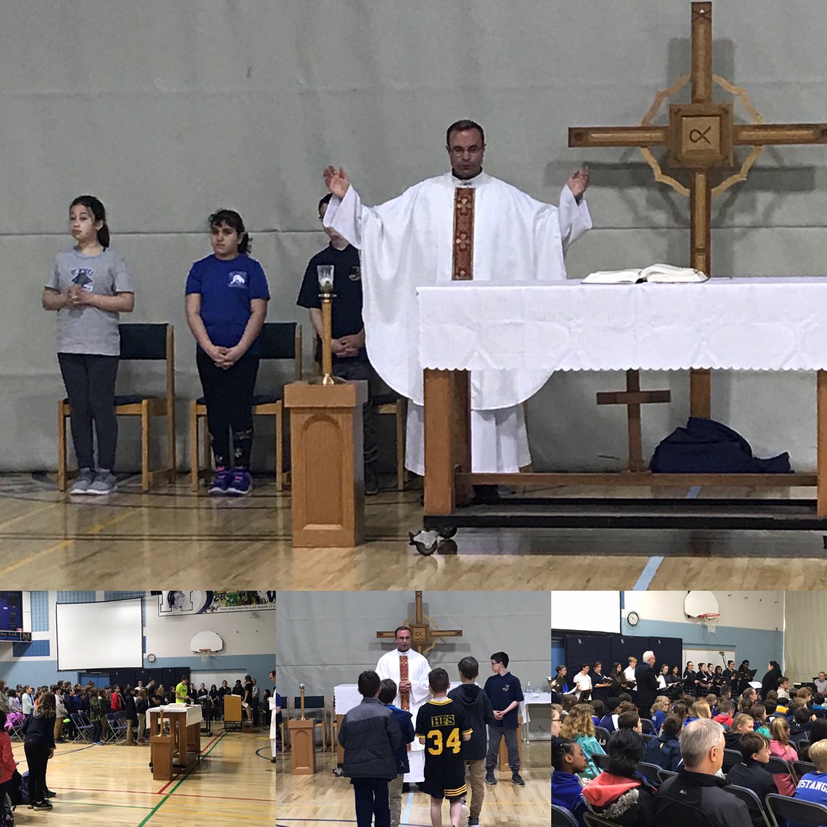 Excited to share our day with Fr. Beneteau and the grade 5s in feeder school family 😀🙏 ⁦<a href="/LDCSB/">London District Catholic School Board</a>⁩ ⁦<a href="/SMCHSWoodstock/">SMCHS</a>⁩ #grade5faithday #futurewarriors