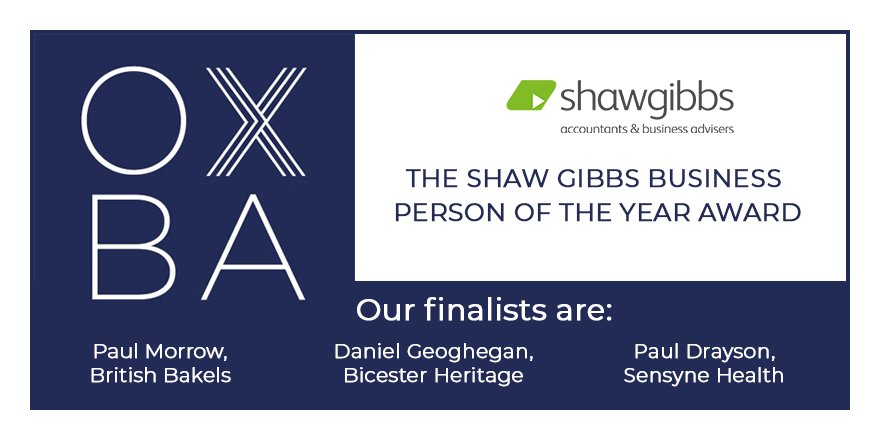 Oxon Business Awards (@oxbizawards) on Twitter photo Congratulations to The <a href="/shawgibbs/">@shawgibbs</a> Business Person of the Year Award finalists Paul Morrow, <a href="/britishbakels/">British Bakels</a> Dan Geogehegan <a href="/BicesterH/">Bicester Heritage</a> and Paul Drayson <a href="/SensyneHealth/">Sensyne Health</a> #OXBA #Bestofluck Congratulations to The <a href="/shawgibbs/">@shawgibbs</a> Business Person of the Year Award finalists Paul Morrow, <a href="/britishbakels/">British Bakels</a> Dan Geogehegan <a href="/BicesterH/">Bicester Heritage</a> and Paul Drayson <a href="/SensyneHealth/">Sensyne Health</a> #OXBA #Bestofluck