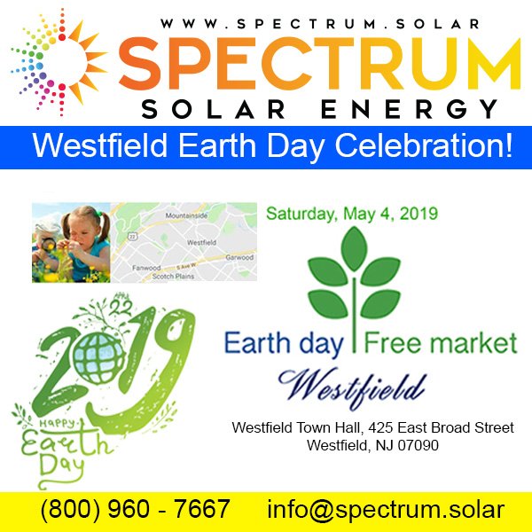 SolarBySpectrum's tweet image. Join us in two days on Saturday, May 4th for the first ever Earth Day Free Market in Westfield, New Jersey! Learn how solar energy can improve your home or business. spectrum.solar