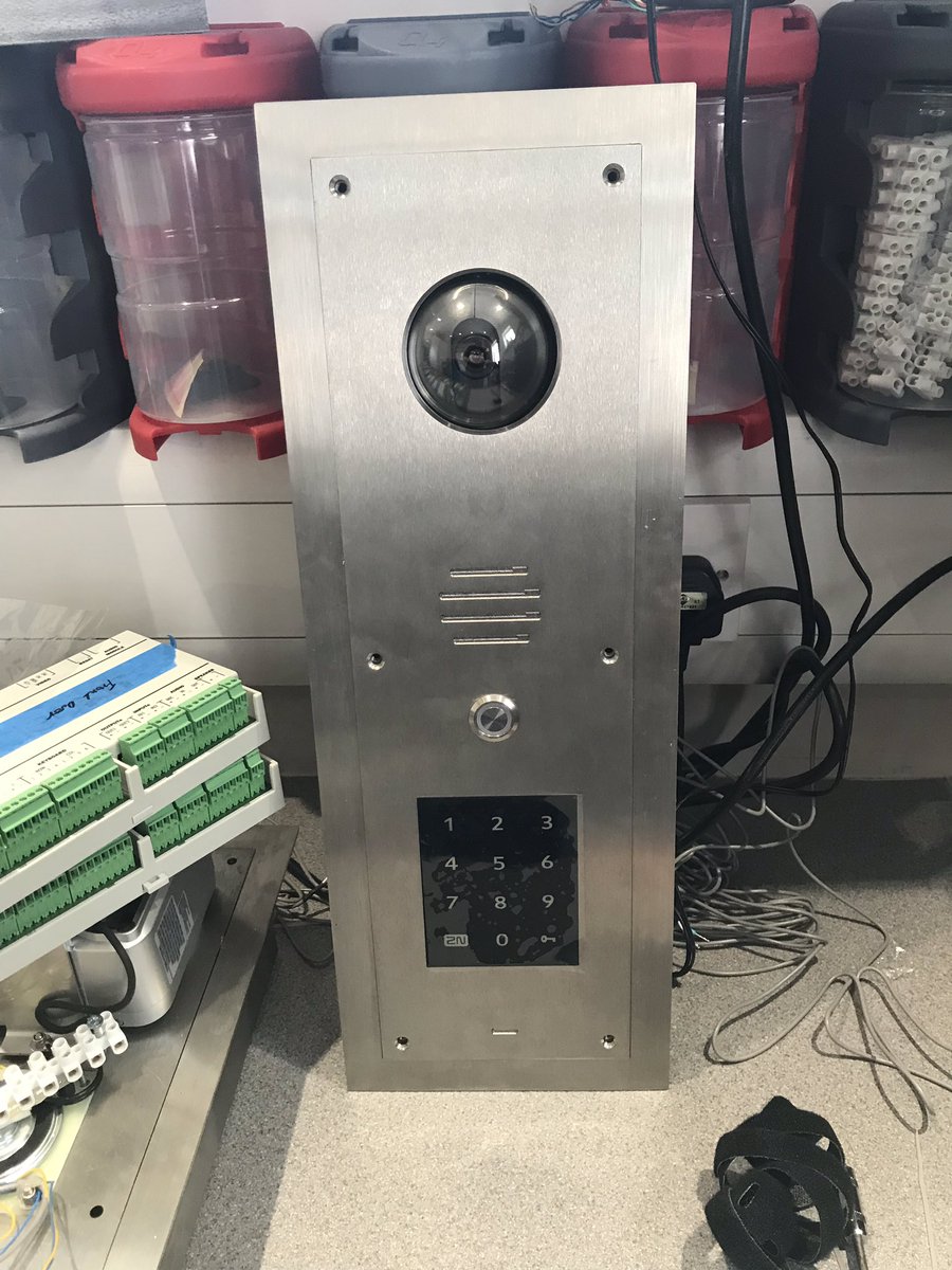 Busy week for Martin building seven bespoke 2n entry panels for a large residential project in London on a Panasonic NS700 platform with 11 indoor touches and 9 Panasonic touchscreen phones #panasonic #2Ntelecom #ciegroup