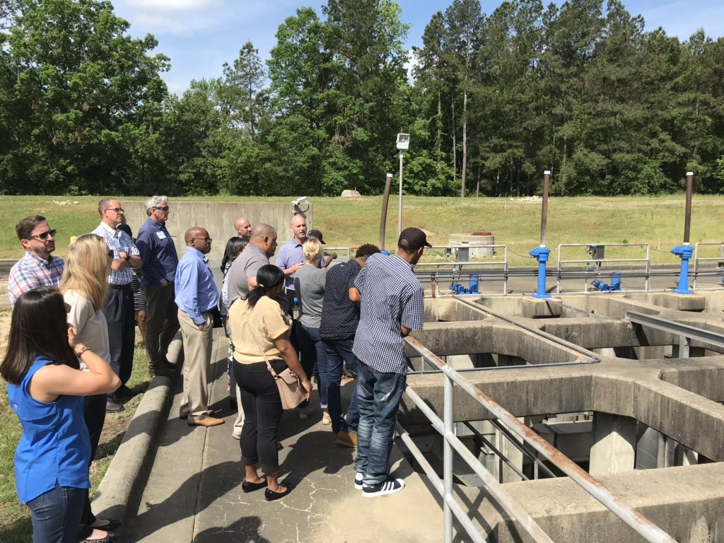 FAYPWC's tweet photo. #PWCDay makes a stop at the Cross Creek Water Treatment Facility to give glance at the process for drinking water and returning clean water to the Cape Fear River. https://t.co/cXZCQGOppr