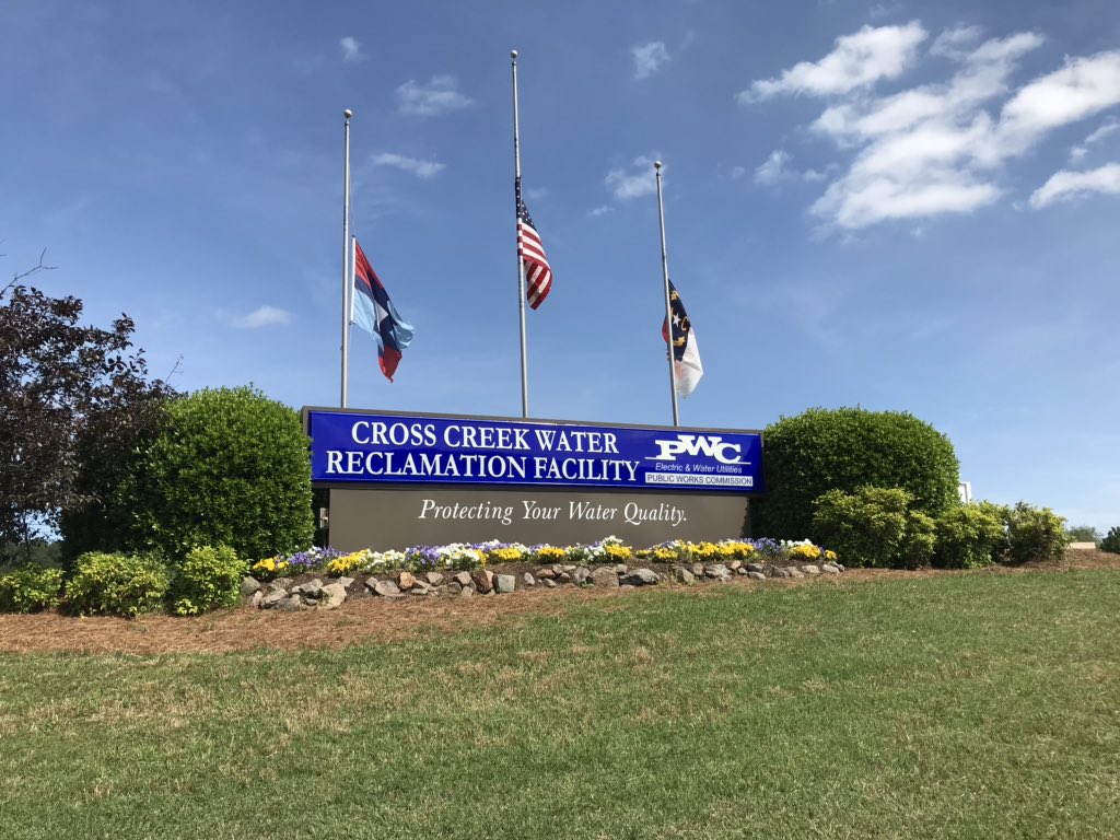 FAYPWC's tweet photo. #PWCDay makes a stop at the Cross Creek Water Treatment Facility to give glance at the process for drinking water and returning clean water to the Cape Fear River. https://t.co/cXZCQGOppr