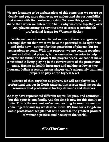 We may represent different teams, leagues and countries but collectively we stand as one.   #ForTheGame