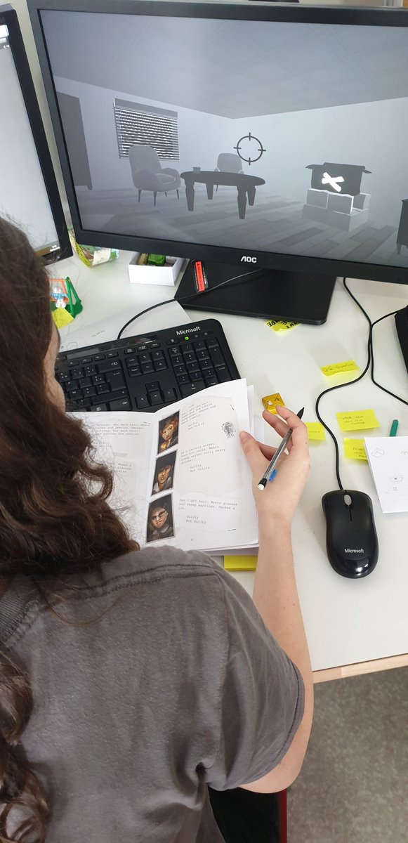 Achromatic_Game's tweet photo. First prototype of our notebook, we are playtesting it right now! #gamedev #indiegame #filmnoir #madewithunity #puzzlegame #detective #illustration #gameart https://t.co/NpYz0oe7pF