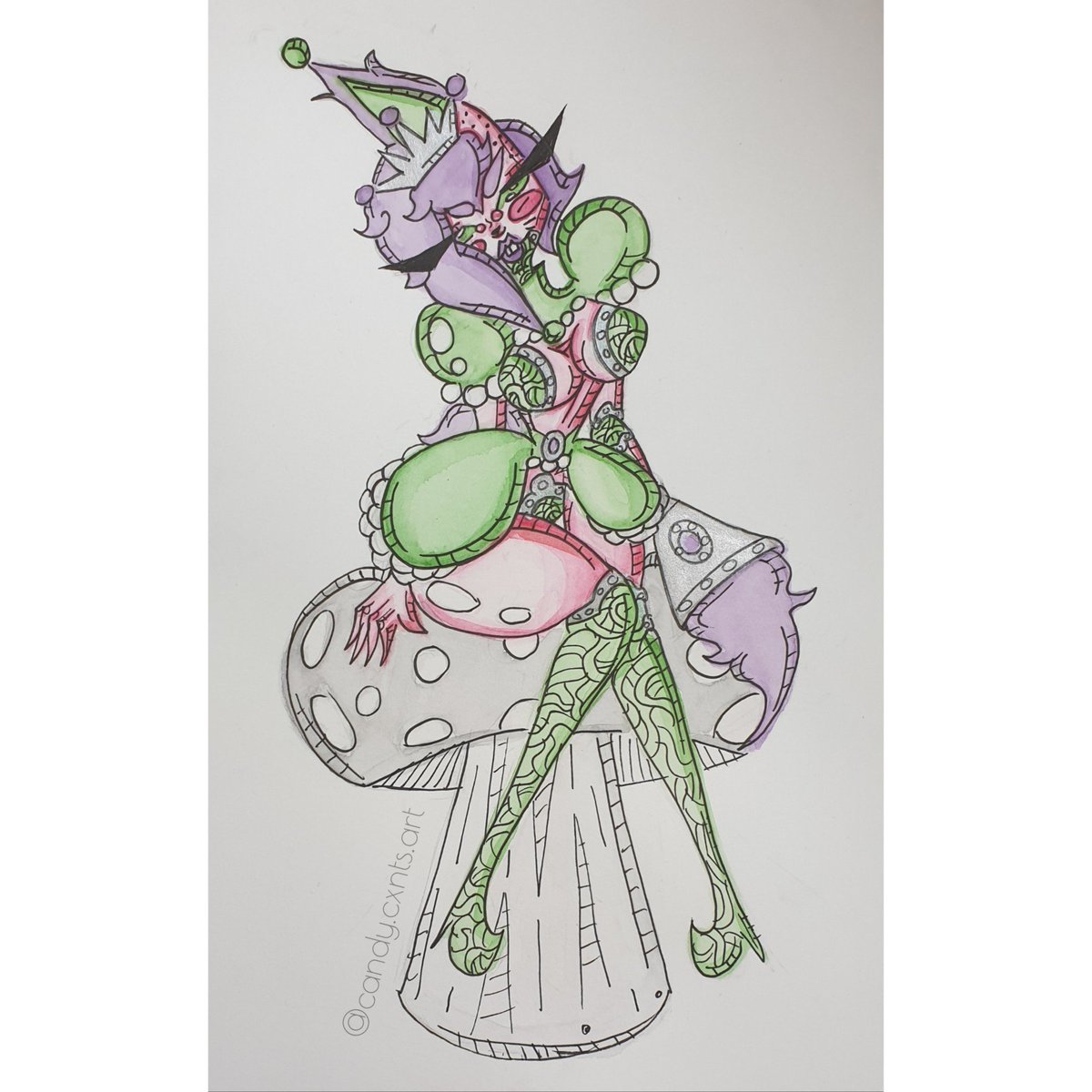 CandyCxntsArt's tweet photo. VA22 The Cyber Princess 💕 I've wanted to do @karla_futa_art #princessupchallenge for awhile and I finally got around to doing it 💕 - (#princessup #art #oc #originalcharacter #watercolour #stylised #painting ) https://t.co/KEESJoh7VE