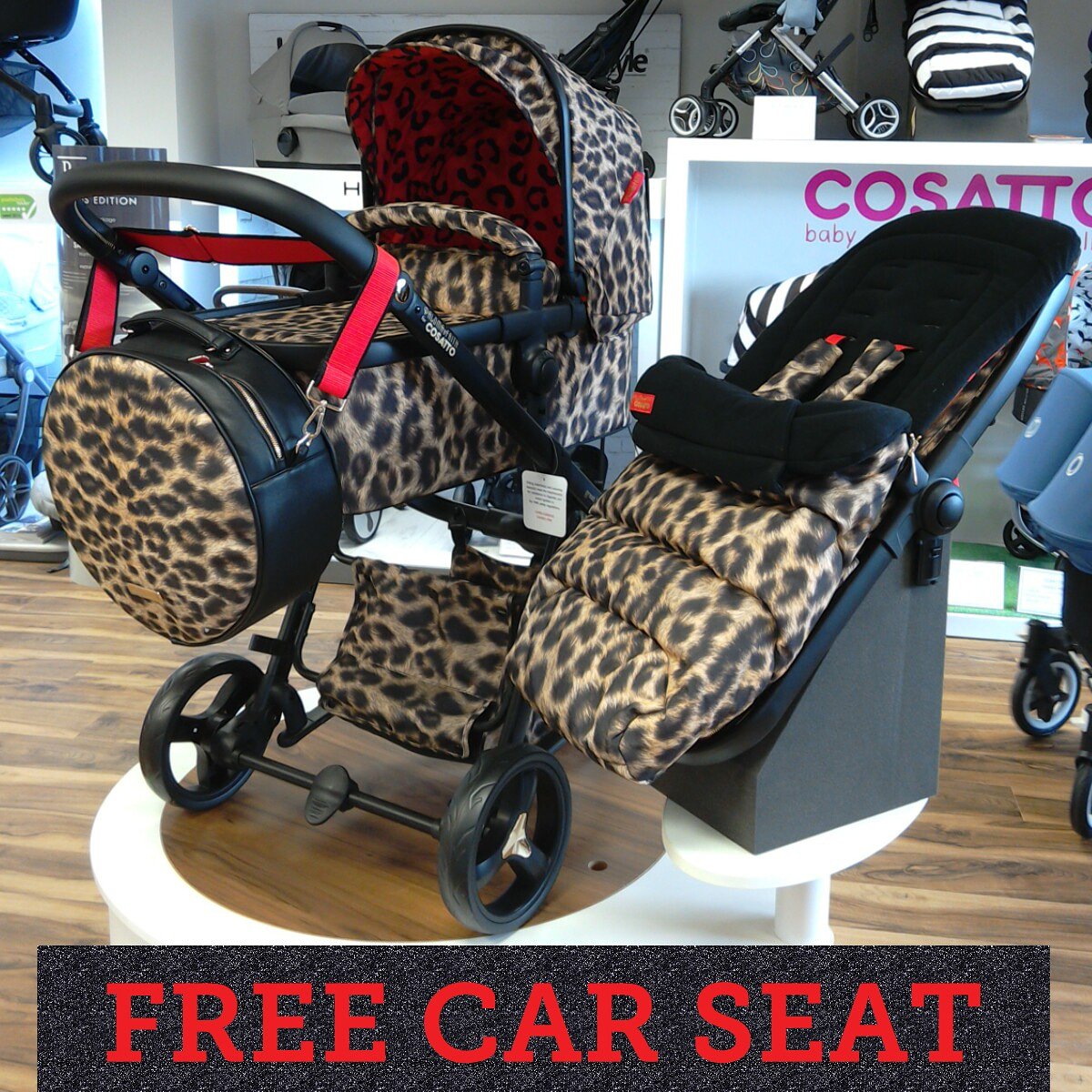 leopard print pram