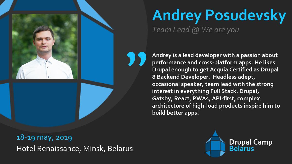 drupalbelarus's tweet image. Next day - next speaker! Today we want to introduce you Andrey Posudevsky!!🥁💁‍♂️

#drupal #drupalcamp #drupalcampbelarus2019 #drupaleurope #minsk #belarus