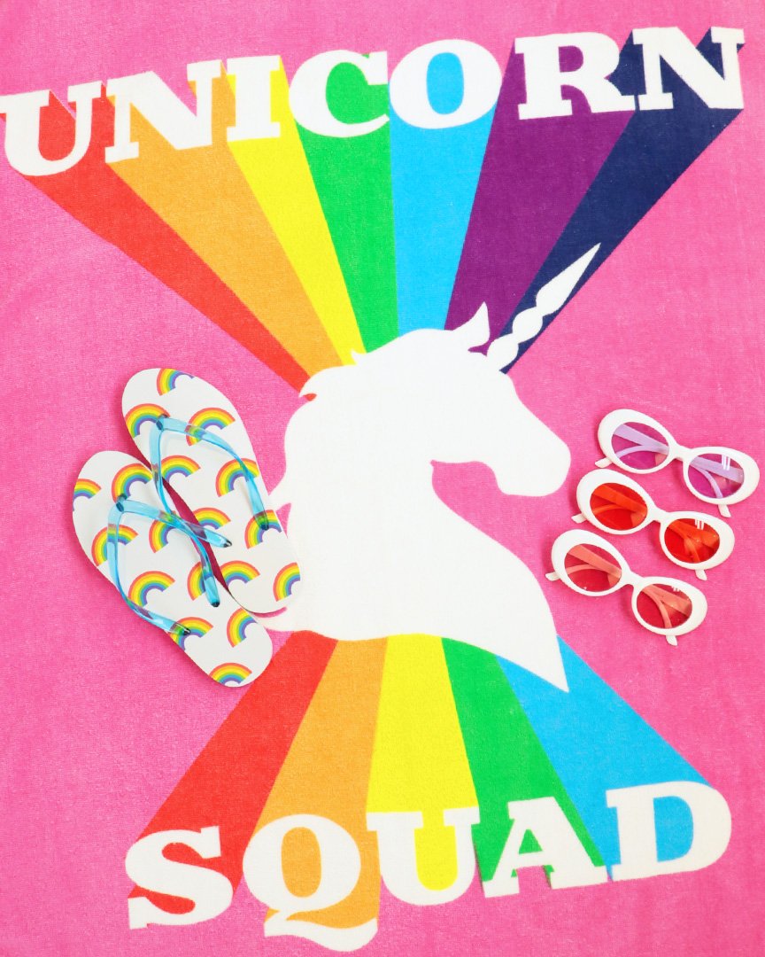 fivebelow's tweet photo. Here to help ur #squadgoals become a #squadrealityโฆโจ #Unicorn #beachtowel, #flipflops, #shades & the coolest #summer stuff, alllll just $1-5!! ๐๏ธ https://t.co/j48bT5hfZr