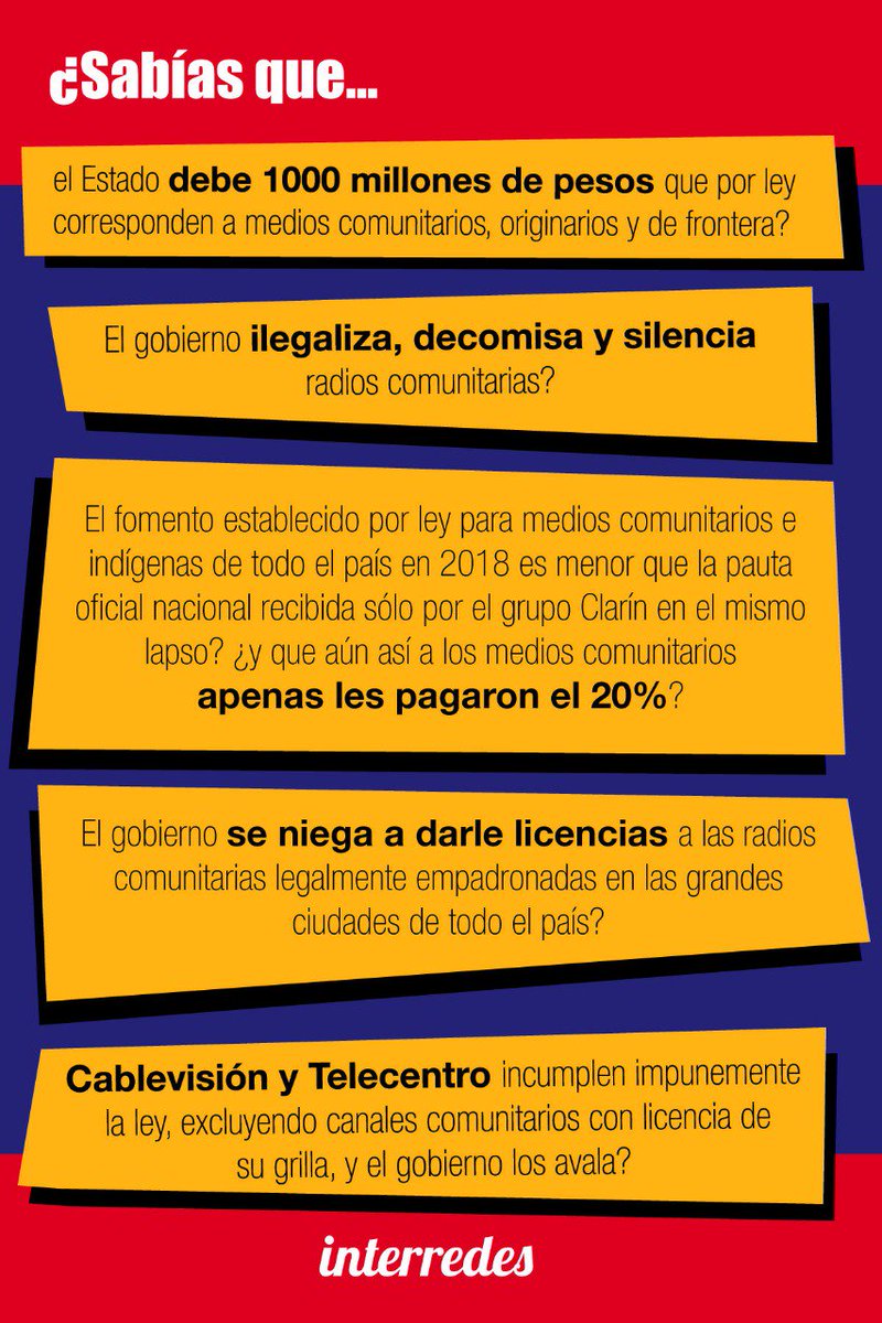 quintajm's tweet photo. El gobierno de "las conferencias de prensa", ahoga y censura a los medios comunitarios.
@ENACOMArgentina @SilvanaGiudici @agustingarzon
#Interredes #AMARCArgentina #FARCO #RNMA https://t.co/rDBXQx9kQc