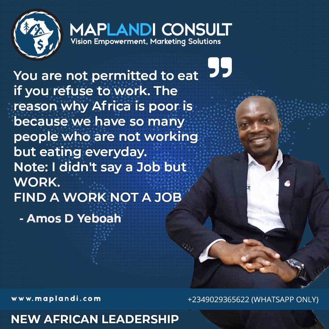 apostleamos78's tweet photo. Stop looking for job and find a work to do or problem 2 https://t.co/aR2hBuWl6V is everywhere but job is not easy to come by.If you claim you know how to solve problems, just go out and do it for free.That is the best way to start
#Volunteer #Dilegence #NOFOODFORLAZYMAN #Maplandi https://t.co/fVGcmQU26h