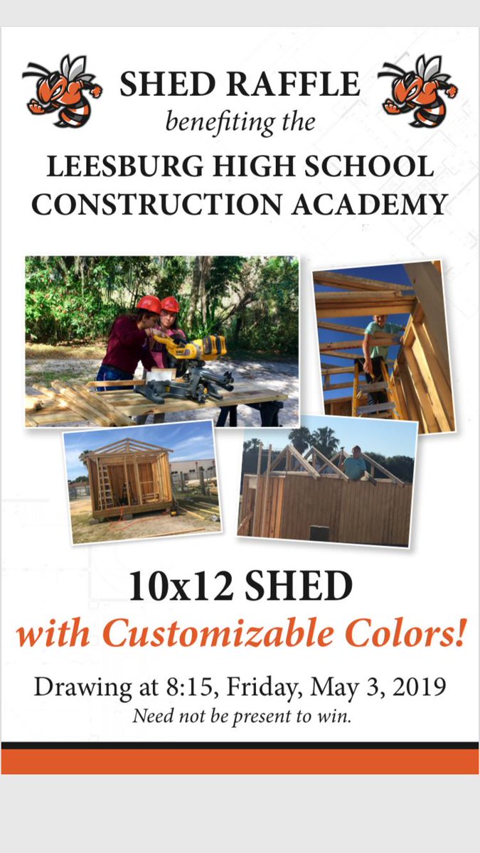 LHS students built this awesome shed to support our initiative with Habitat for Humanity. The shed will be raffled on Friday night at the RoMac Contractor Appreciation Night. You need not be present to win.