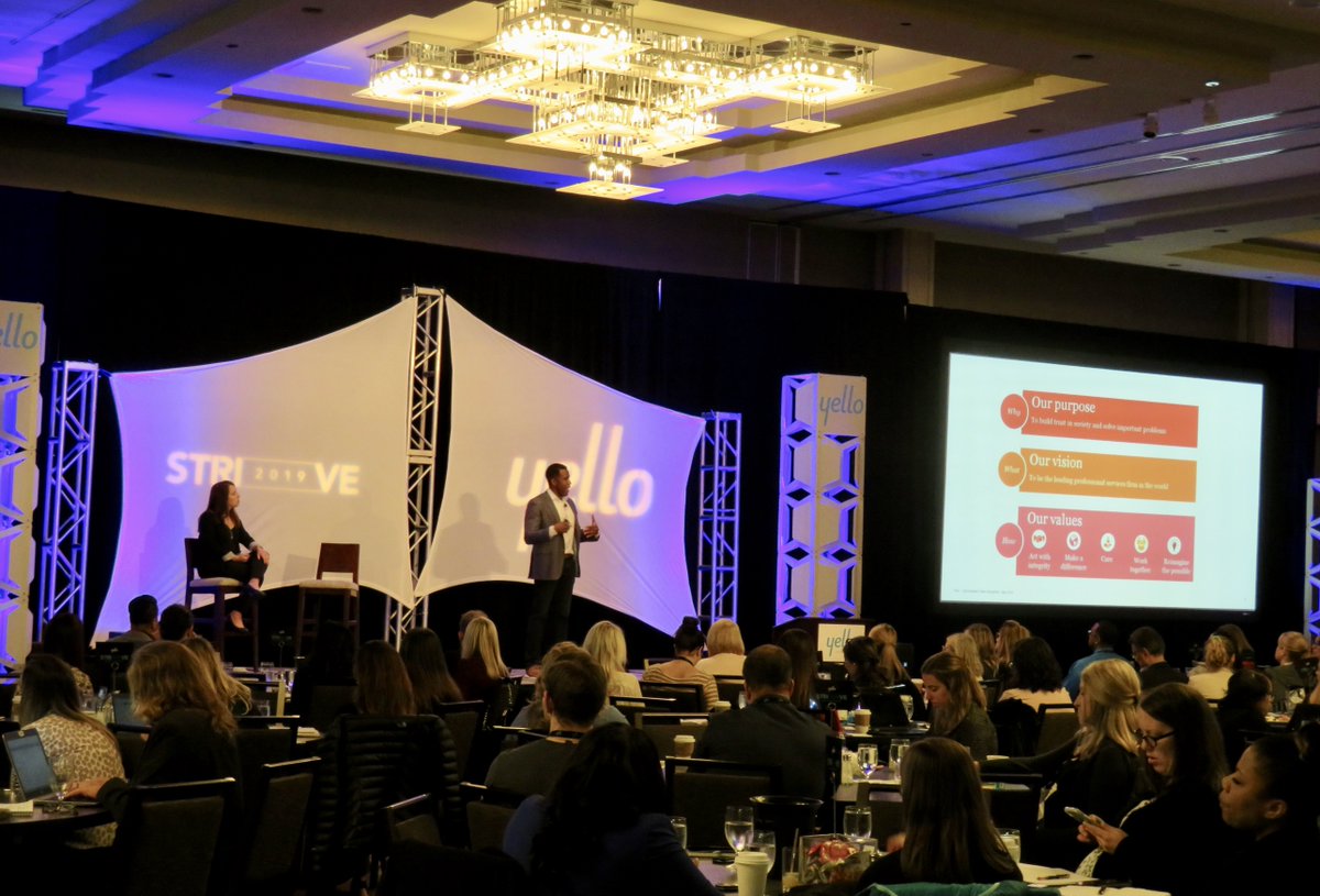 Yello's tweet photo. Technology moves fast in the #recruitment industry, and it can be challenging to determine the right way forward. @workwithrod and Gina Pontecorvo of @PwCUS recommend creating a roadmap that outlines company objectives and the solutions you'll need to get there. #STRIVE19 https://t.co/HvXQYra5cx