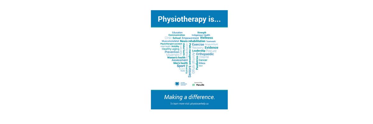 It's #NationalPhysiotherapyMonth! Share the @PhysioCan awareness poster showing all the areas #physicaltherapists work in!