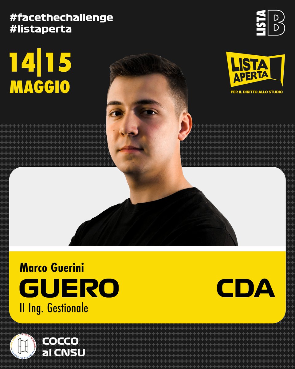 ListAperta's tweet photo. [ELEZIONI 2019]
[CANDIDATI CONSIGLIO DI AMMINISTRAZIONE]
Il 14 e 15 maggio, vota BURA, ROSS, QUAGLIA e ZARDO per la Paritetica di 3I!
IG: https://t.co/hja1MS34rO
FB: https://t.co/PeGJ2MO6WN https://t.co/91D905nEEP