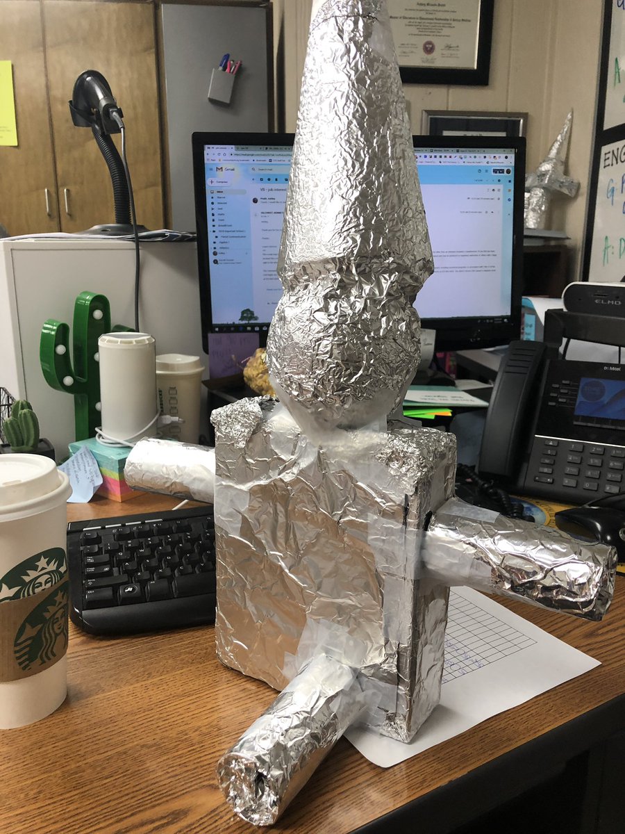 ashpruitt's tweet image. Love when my Geometry students get creative! #tinmanprojects #3Dfigures #CISDmakeitfun