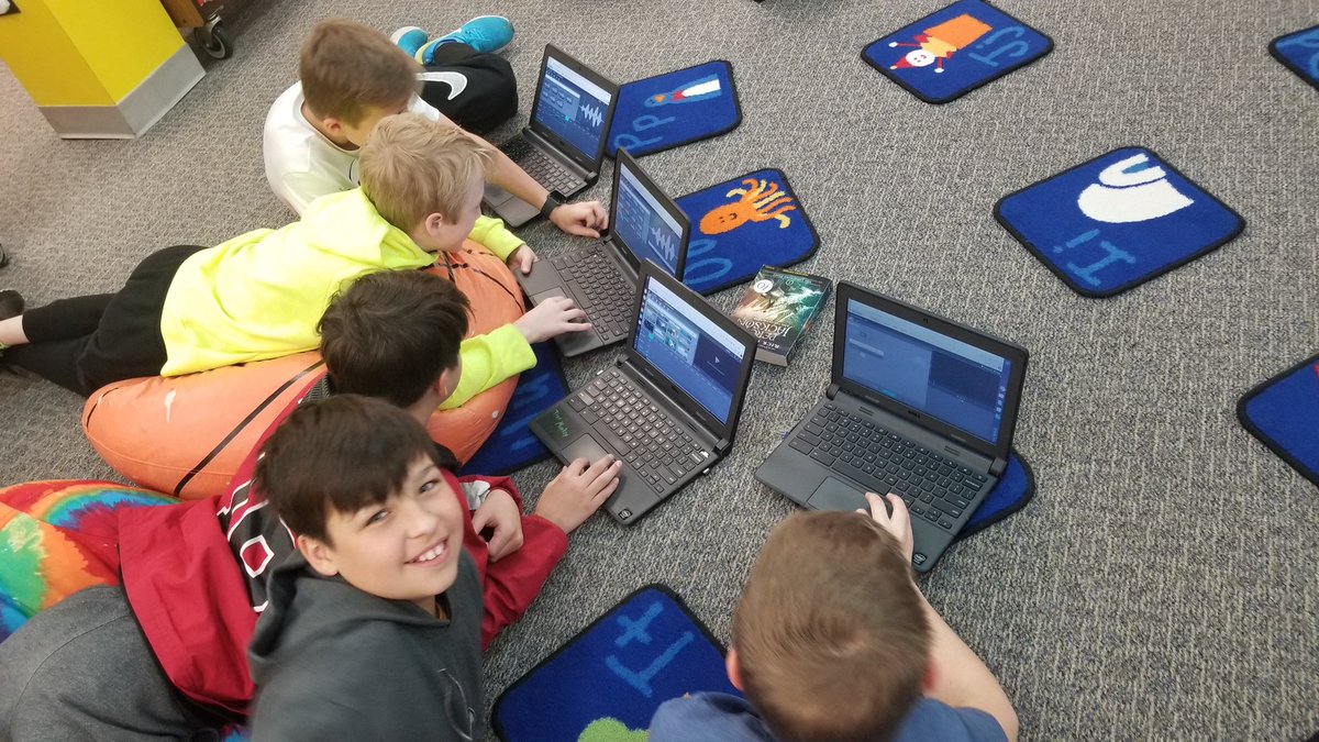 HCStormSchool's tweet photo. 5th grade students are creating their own trailers for favorite books! "I just love doing this!" was heard! #LearningCreatively #Collaborating #LearningIsFun https://t.co/nj4zfEyPiD