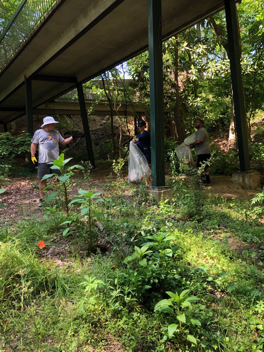 uncgspartans's tweet photo. Volunteers from our staff also stayed on the @UNCG campus to help with cleanup of Peabody Park. #UNCGBigHelp #letsgoG https://t.co/dgfpWJzbxD