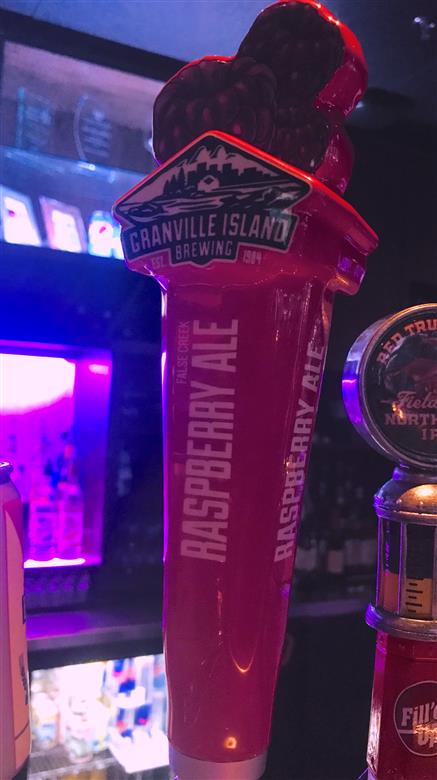 New on tap!
Granville Island Raspberry Ale

~Grab a bright pink 23oz BFG to enjoy on the sunny patio~