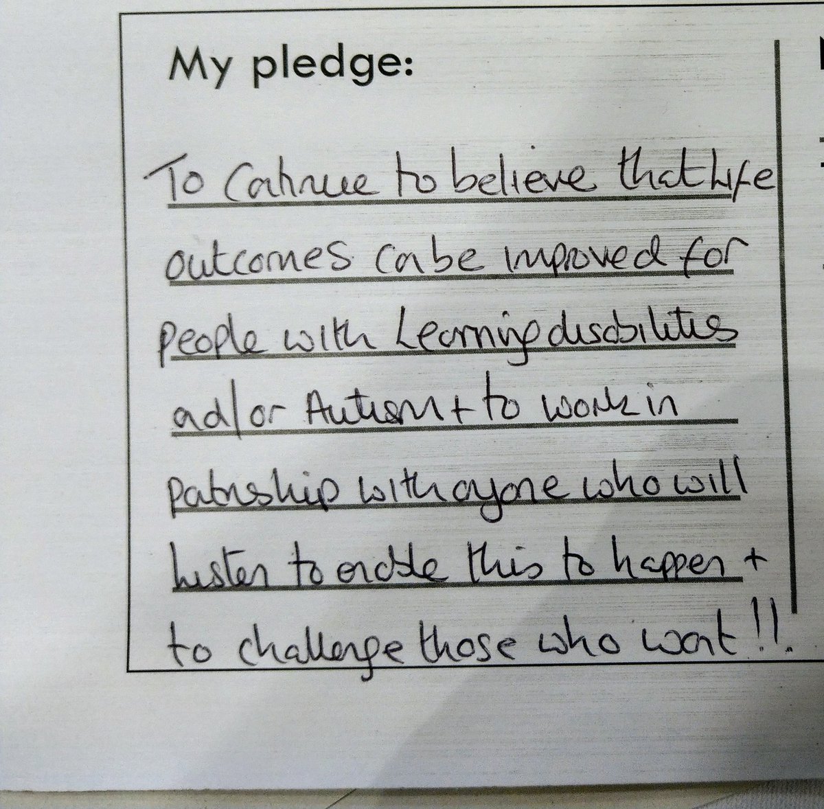 Productive day at 'The Next Steps - NHS Long Term Plan'. Plenty of interesting discussion in key areas such as Autism diagnosis waiting times &amp; developing community capacity.  Asked to make &amp; share a pledge so here is mine #LTPConversations