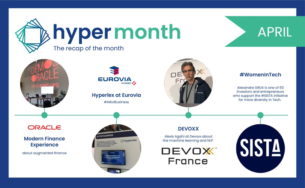 Hyperlex_'s tweet photo. #Hypermonth โก๏ธ
๐ #Hyperlex at the #MFE @Oracle_France
โก๏ธ @agrux at @Eurovia_Group
๐พ @aagahi about the #ML and #NLP at #DevoxxFR
๐ฉ๐ผโ๐ป @agrux is one of 50 investors and entrepreneurs who support the #SISTA initiative for more diversity in Tech. @wearesista #WomenInTech https://t.co/VO6FKKGDSb