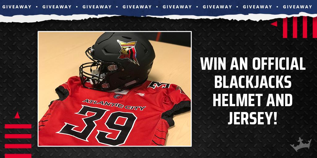 🚨 GIVEAWAY 🚨

You could win an <a href="/aflblackjacks/">Atlantic City Blackjacks</a> helmet and jersey! Simply....

1⃣ RT
2⃣ Follow <a href="/OfficialAFL/">Arena Football One</a> &amp; <a href="/DraftKings/">DraftKings</a>

Winner picked Monday 5/6.
T&amp;C: dkng.co/2J9PsMV