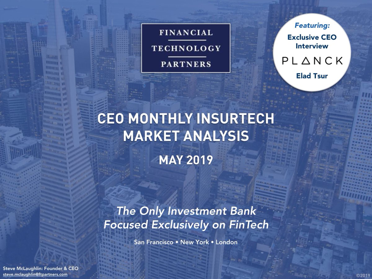 Check out our interview with Planck CEO Elad Tsur alongside all of the latest #InsurTech financing and M&amp;A transactions in our monthly market briefing here: bit.ly/2Ljv66O