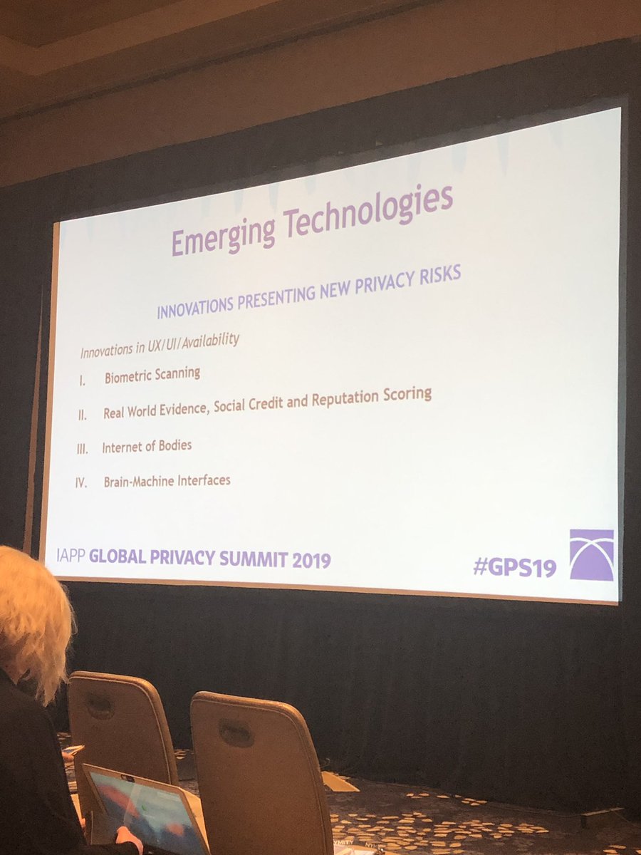 swati1729's tweet photo. New privacy risks due to emerging technologies - #gps19 @futureofprivacy https://t.co/Co0mTmtviz