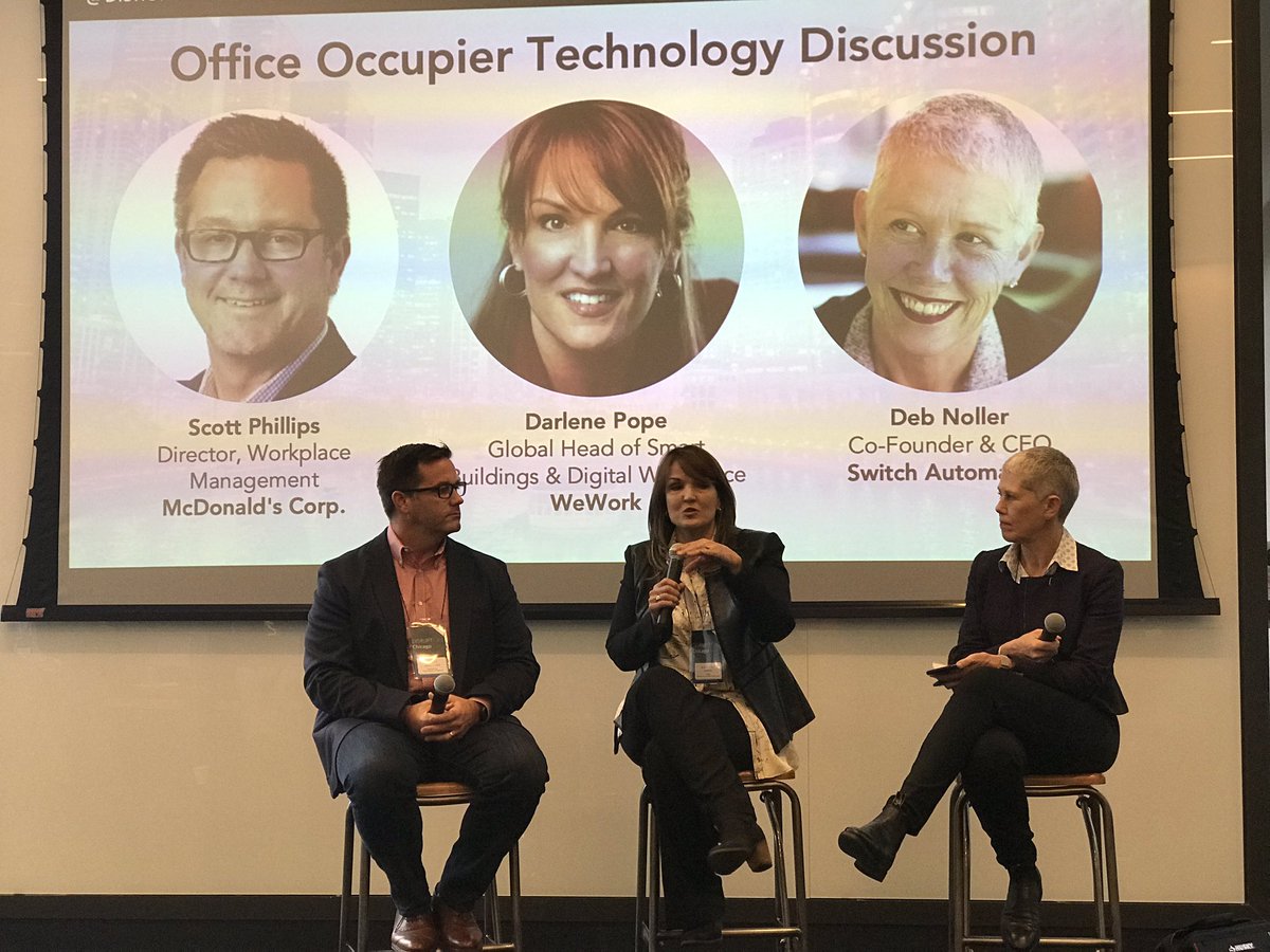 “You can’t change w/o risk &amp; someone has to do it 1st. At a point you need to say “let’s do it.” My number 1 rec. is to create a master plan—even if you can’t integrate it all on day 1.” —Darlene Pope, Global Head of Smart Bldgs &amp; Digital Workplace, <a href="/WeWork/">WeWork</a> #DisruptCREChicago
