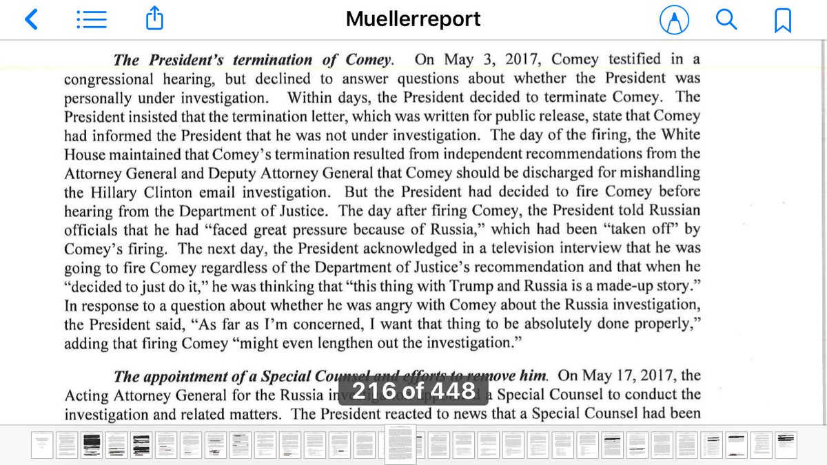 49. “This thing with Trump-Russia is a made-up story,” Trump tells TV. As he fires Comey; asks Sessions to “unrecuse”; demands an A.G. who’ll “protect him”; asks advisors to lie/do his dirty work; tells “Russian officials” the heat is off w/Comey out.Perspective: Who’s the boss