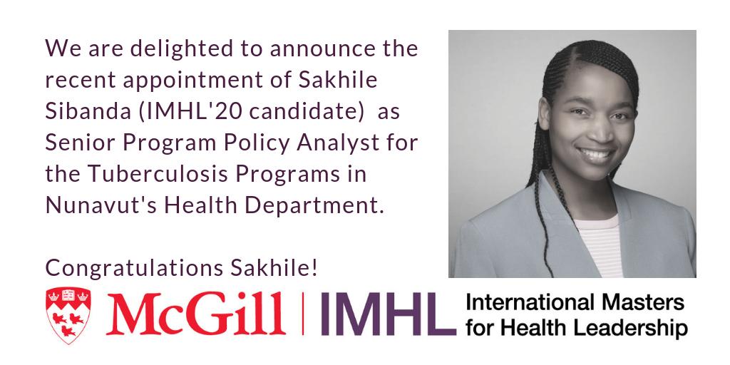 Another wonderful promotion for our current participant! #leadership #makingadifferenceinhealthcare #Management #tuberculosis #Nunavut