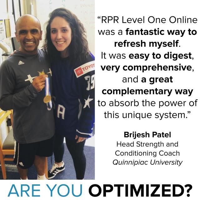 RPR_system's tweet image. Been to an RPR Level One clinic in person? Level One Online is a great tool to have in the toolbelt.
Here&apos;s what very, very early adopter @bpatel515 from @QU_Strength had to say.
#AreYouOptimized
