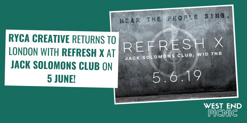 WestEndPicnic's tweet image. 🍰 ¡ #StageySlice ! 🍰

@RyCaCreative returns to London this June with #RefreshX! This @RyCaRefresh event takes place at @JackSolomons41 on 5 June! 🎤