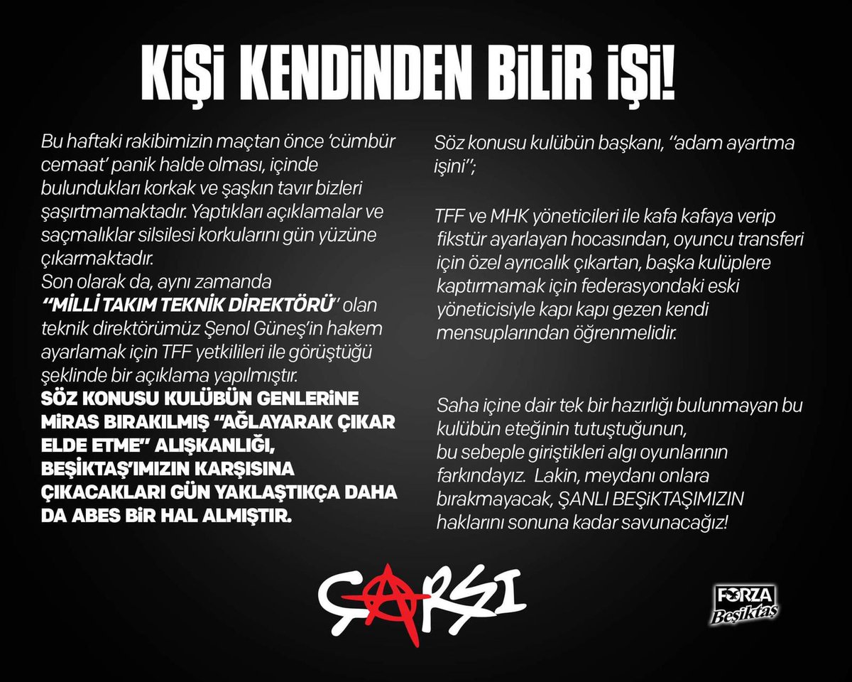 çArşı on Twitter: KİŞİ KENDİNDEN BİLİR İŞİ ...