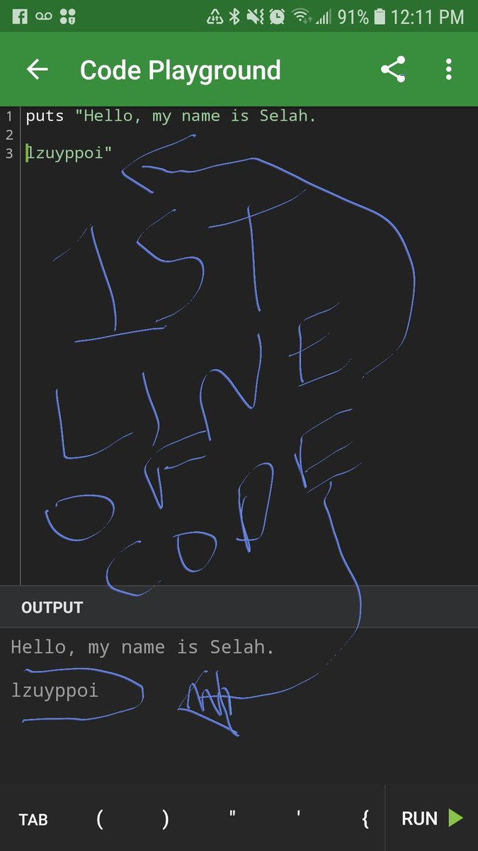 techieEliot's tweet photo. My oldest daughter's first line of #code. ๐คโค
I have a #coder
In the making. ๐๐ป
#ruby #CodeNewbie ๐๐ง
#ProudDad #codedad ๐ญ๐ https://t.co/DG98lF0zQT