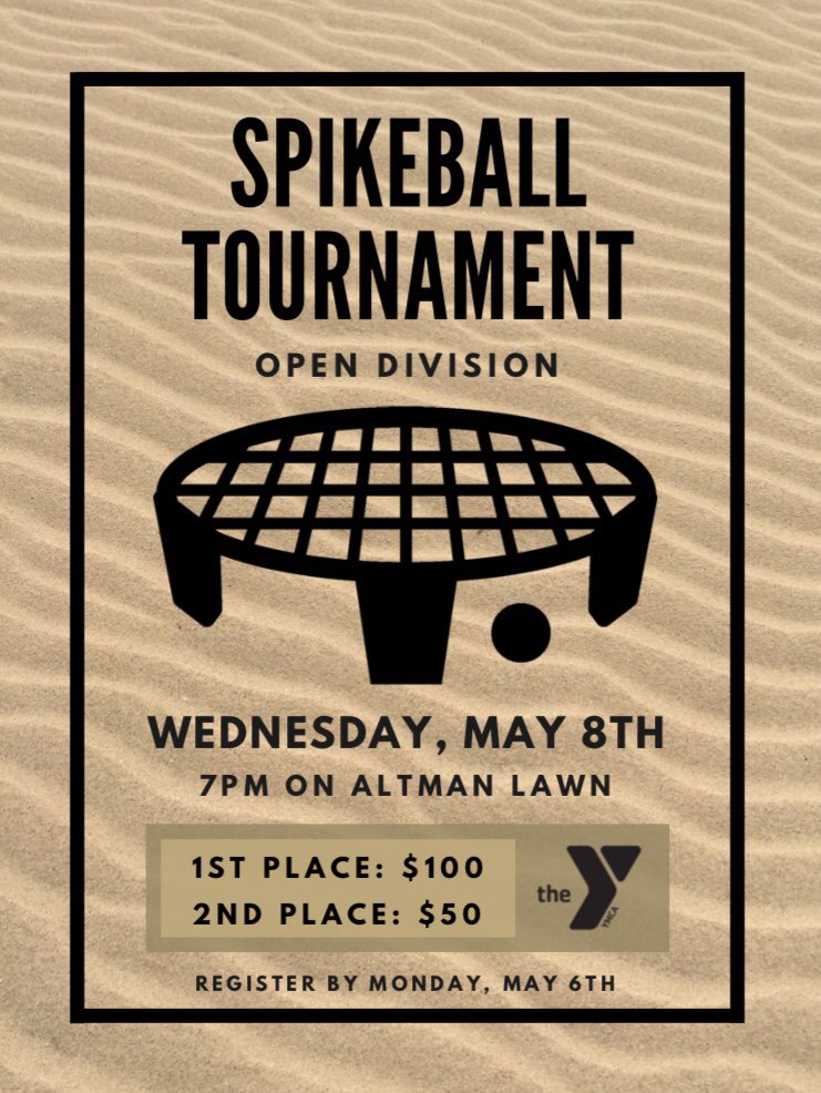 IntramuralsHc's tweet photo. Check out the LAST two HC Intramural Events for the 2018-19 school year! 

Spikeball at 7pm on Wednesday, May 8th.

Sand Volleyball at 8am on Saturday, May 11th.

Unsure of how to register? Don’t worry - we have a flyer for that! So visit https://t.co/lhy7MPJjsg today! https://t.co/eJ4ZOGSaYe