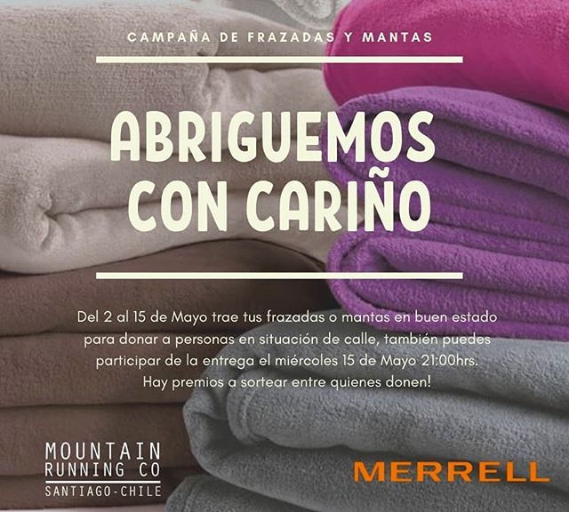 stgomrco's tweet photo. Se acercan los meses más fríos del año y no podemos quedarnos indiferentes con quienes más sufren! 
Ayúdanos a abrigar, ayúdanos a evitar resfríos, demos un cálido abrazo de esperanza 🤗💚! . 
Entre todos los que donen sortearemos un par de zapatillas @merrellchile 👟  y varios… https://t.co/iQjFM8wGXf