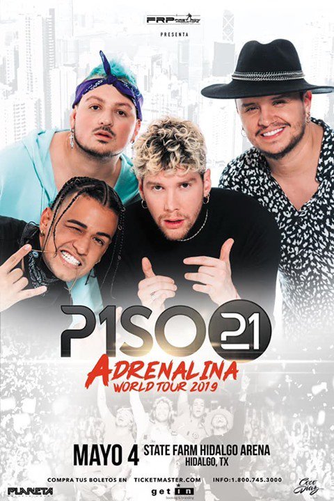 vlvfrontera's tweet photo. PARTICIPA Y GANA TUS ACCESOS PARA EL CONCIERTO DE PISO 21 ESTE 4 DE MAYO EN STATE FARM ARENA! 📲📲
ADRENALINA WORLD TOUR.

DINÁMICA:
1.- Toma captura de pantalla de tu álbum favorito de PISO 21 y súbela en un comentario etiquetando a un amigo.
2.- Dale Like a la pagina de VIVA… https://t.co/z1ZH9k7PpK