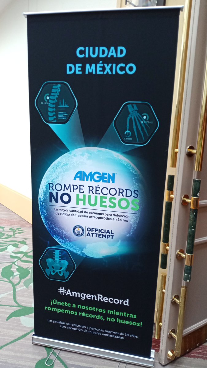 Plenilunias's tweet photo. Inicia conferencia prensa donde @AmgenMexico convoca a  participar p romper récord no huesos la mayor cantidad de escaneos para detección de riesgo de factor de fractura osteoporótica en 24 horas #AmgenRecord https://t.co/WEfI7RlurT