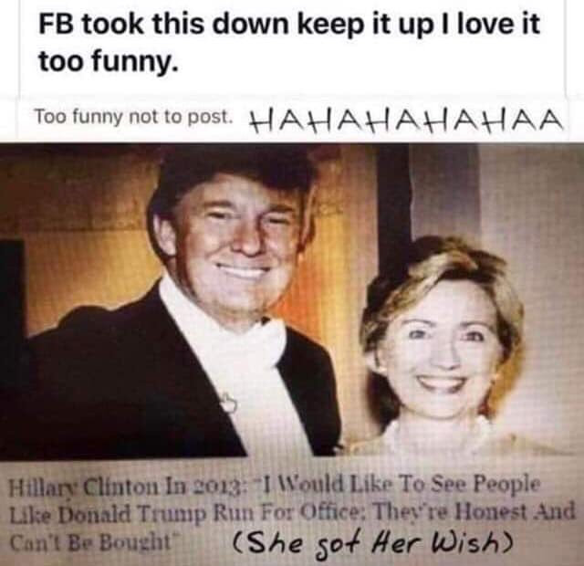 PVTrump's tweet photo. Hey Killary your wish came true!! @realDonaldTrump https://t.co/xfZut9E94V