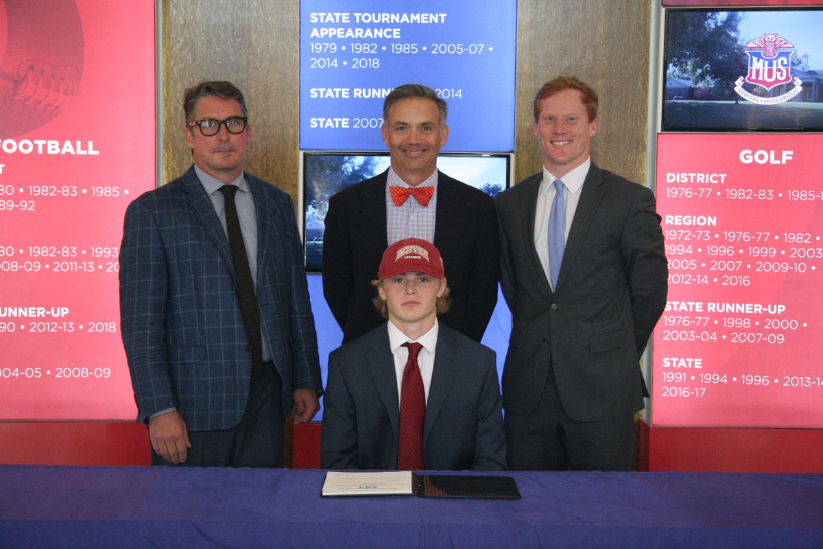 OwlBuzz's tweet photo. Croone is surrounded by his coaches at today's signing: (L-R) Coach Chris Colbeck, Coach Elliott Dent, and Coach Buck Towner (@BuckDTowner). #GoOwls https://t.co/D2B2f6uPOf