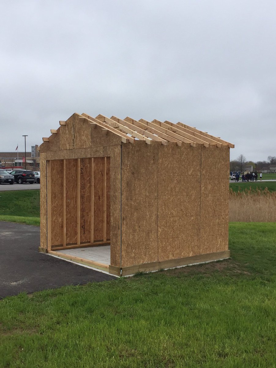 The new shed by the tennis courts is coming along nicely thanks to Mrs. Gloss’ and Mr. Helmer’s Geometry in Construction Class. #appliedmath #realworldskills