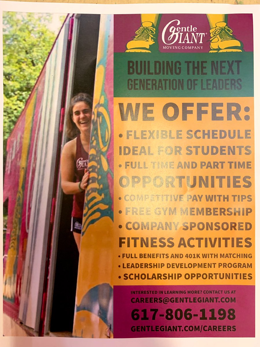 MikeLewis30's tweet photo. Looking for a perfect summer job?  Come work for Gentle Giant! A great atmosphere and competitive pay plus tips, workout on the job and make your own schedule! DM me for more info #summer19 https://t.co/OgxPwtlV5E