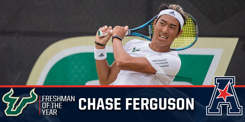 American_Tenn's tweet photo. Congrats to @USFMTEN's Chase Ferguson, named the 2019 Men’s Tennis Freshman of the Year!

📝: https://t.co/S6r4nMRG0w https://t.co/2xBDnQWLoW
