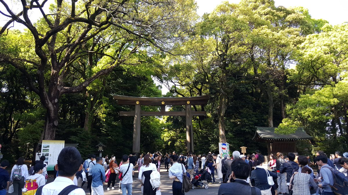  #GoldenAfternoonWeekSorry for the delay! It was a PACKED dayWe tried to go to Harajuku to buy Lauren's sister a sweater--IT WAS SO BUSY THE POLICE WERE DIVIDING THE STREETSo noWe went to Meiji Shrine, which was nice, but no pics of meThen Odaiba & WENDY'S?! W a Sadako cup