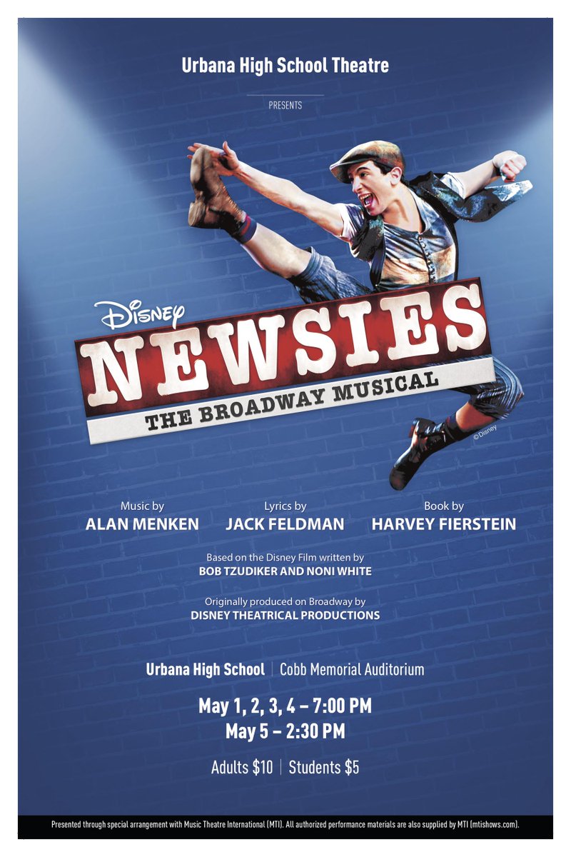 Come see our High School's production of the Disney Musical, Newsies! Showing tonight through Sunday. Full details available at bit.ly/UHSNewsies