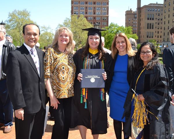 PittInformatics's tweet photo. Congratulation to HIM Undergraduate Class of 2019; Rebecca Reardon with our professors, Dr. Andi Saptono, Kimberly Peterson, Valerie Watzlaf, & Dilhari DeAlmeida; Also Dr. Bambang Parmanto on the Recognition Day! #PittGrad19 #PittSHRS #pitthim https://t.co/c106zOAyC8
