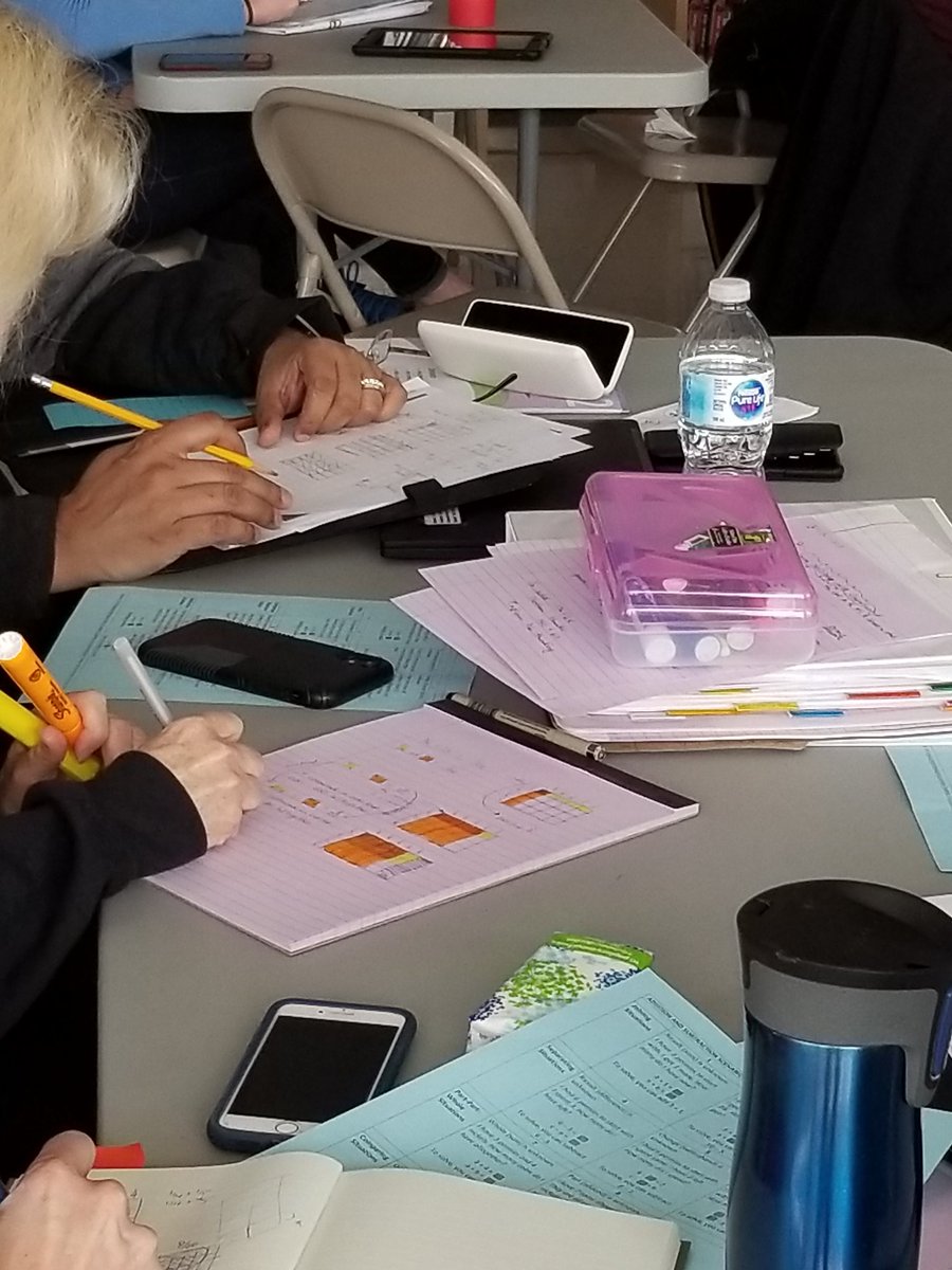 Brampton West #DPmathleads engaging in a number string to explore multiplication of fractions. #conceptualunderstanding