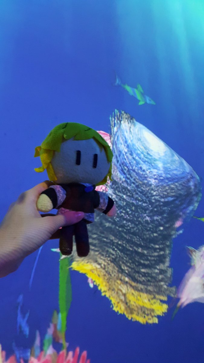   #GoldenAfternoonWeek They also had a room where you could make sea animals!Do you, um, see that jellyfish shape on the paper?Lauren thought they would scan only what was in the outlineThey did notShe unleashed a blob of moonlit night on an aquarium with a Doraemon squid